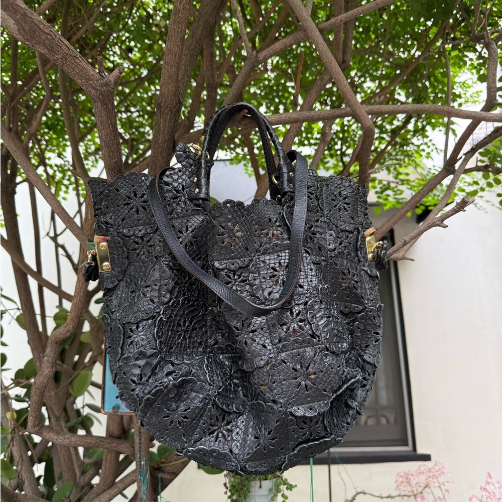 Jamin Puech Elegant Black Lace Tote Bag